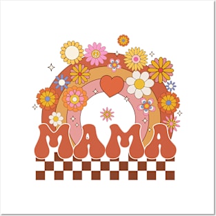 Retro Groovy Mama Matching Family Mother's Day Party Posters and Art